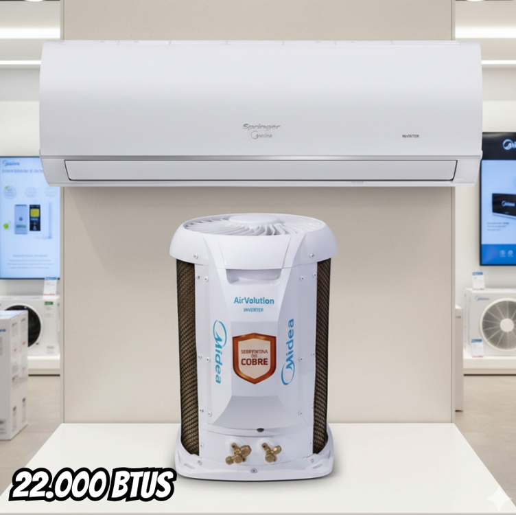 Ar-condicionado Split Inverter 22000 Btus Springer Midea Airvolution Connect High Wall Só Frio 42afvci22s5/38tvci22s5 220v