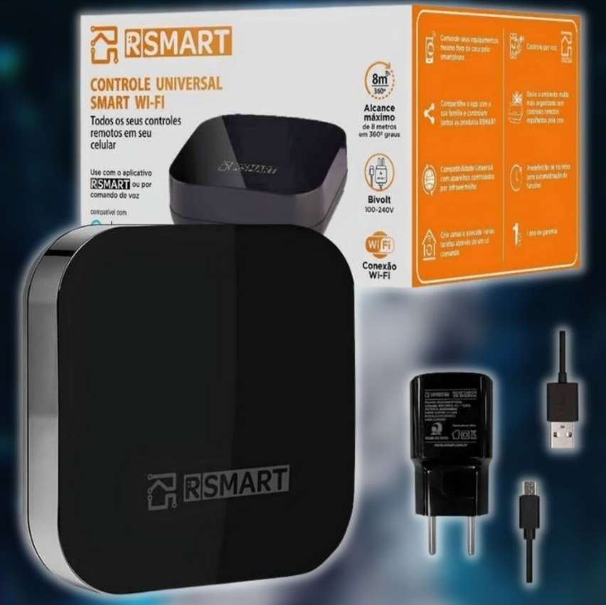 Smart Controle Universal Inteligente RSMART Wi-Fi Infravermelho - Compatível com Alexa, 2021, Preto Smart Controle Universal Inteligente RSMART Wi-Fi Infravermelho - Compatível com Alexa, 2021, Preto
