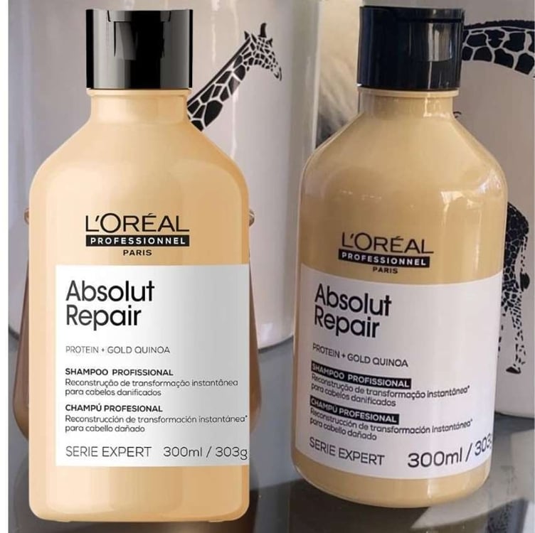 L'Oréal Professionnel Shampoo Absolut Repair, Repara Danos e Promove Brilho, Com Quinoa & Proteínas, Para cabelos secos e danificados, 300ml L'Oréal Professionnel Shampoo Absolut Repair, Repara Danos e Promove Brilho, Com Quinoa & Proteínas, Para cabelos secos e danificados, 300ml