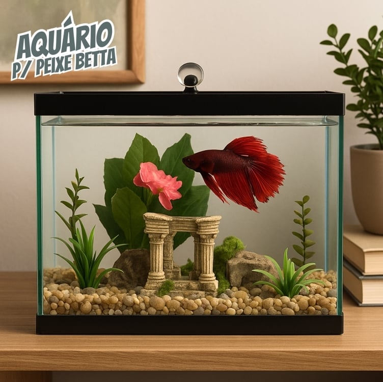 Aquário Para Peixe Betta, Beteira C/ Decoração Fixa 4,5litro Aquário Para Peixe Betta, Beteira C/ Decoração Fixa 4,5litro