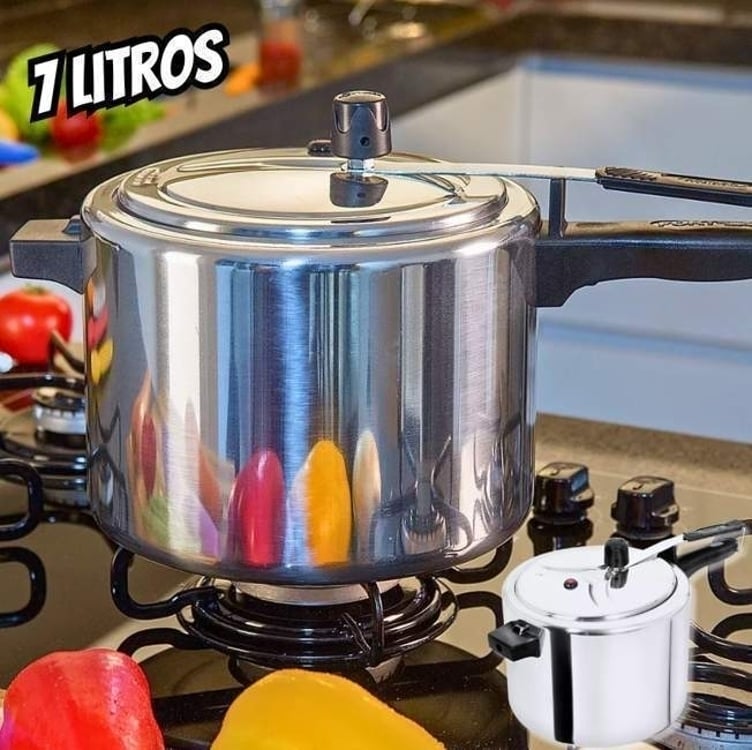 Panela De Pressao 7 Litros Polida Fortlar - A Panela De Pressao 7 Litros Polida Fortlar - A