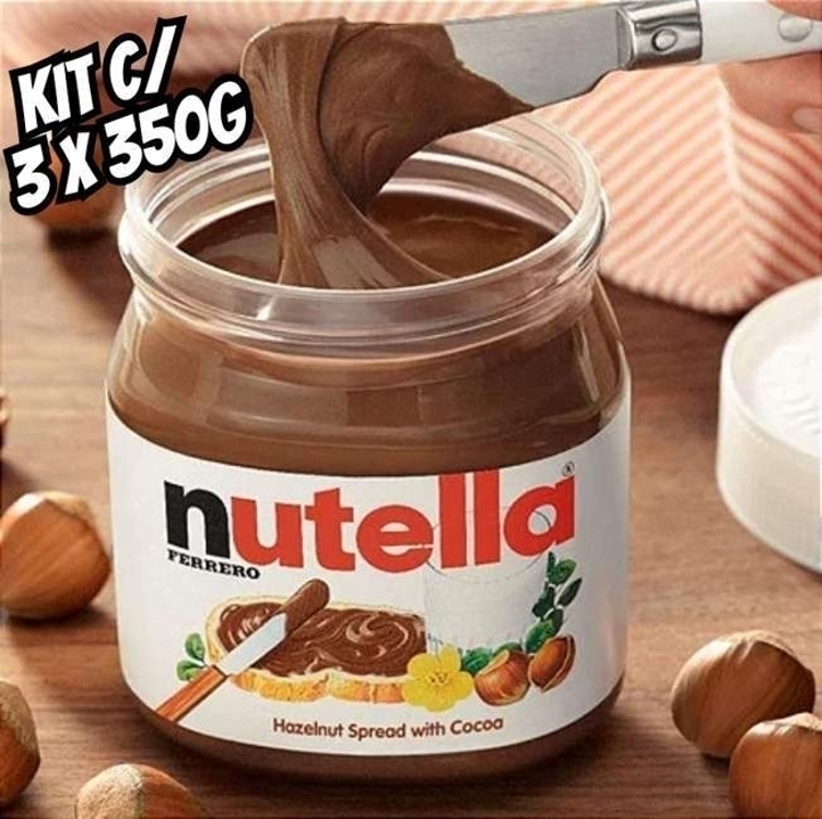 Kit Creme de Avelã com Cacau Nutella Ferrero - 350g 3 Unidades Kit Creme de Avelã com Cacau Nutella Ferrero - 350g 3 Unidades