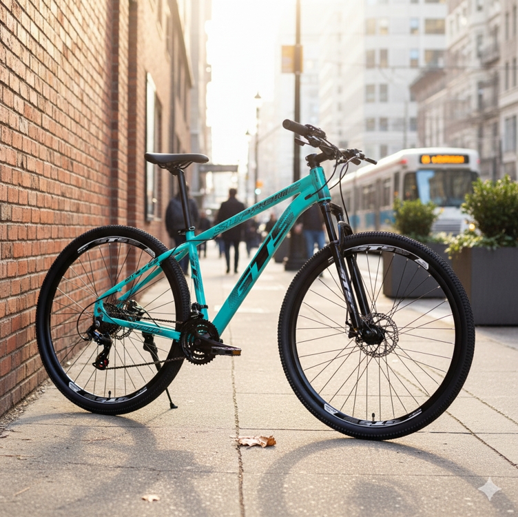 Bicicleta Aro 29 Gts Supreme Quadro Aluminio 24v Freio Disco Cor Verde Agua/Preto Tamanho do quadro 19 "