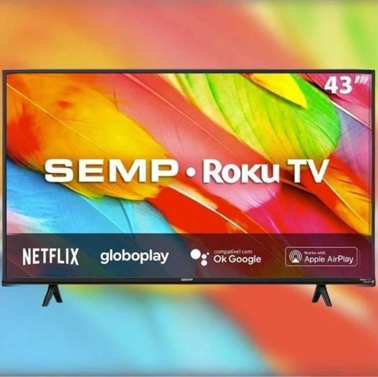 Smart TV LED 43" Full HD Semp Roku TV 43R6500 Wi-Fi Dual Band, 3 HDMI, 1 USB, com controle por aplicativo, compatível com Google Assistente e Alexa Smart TV LED 43" Full HD Semp Roku TV 43R6500 Wi-Fi Dual Band, 3 HDMI, 1 USB, com controle por aplicativo, compatível com Google Assistente e Alexa
