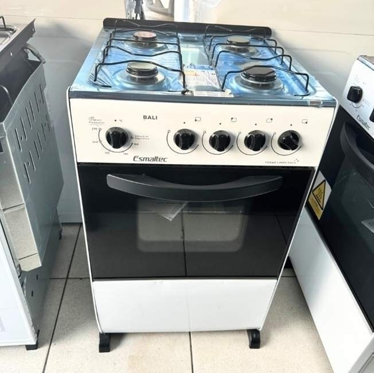 Fogão Esmaltec 4 Bocas Bali 4111 Com Mesa De Inox E Acendimento Manual Branco Bivolt Fogão Esmaltec 4 Bocas Bali 4111 Com Mesa De Inox E Acendimento Manual Branco Bivolt