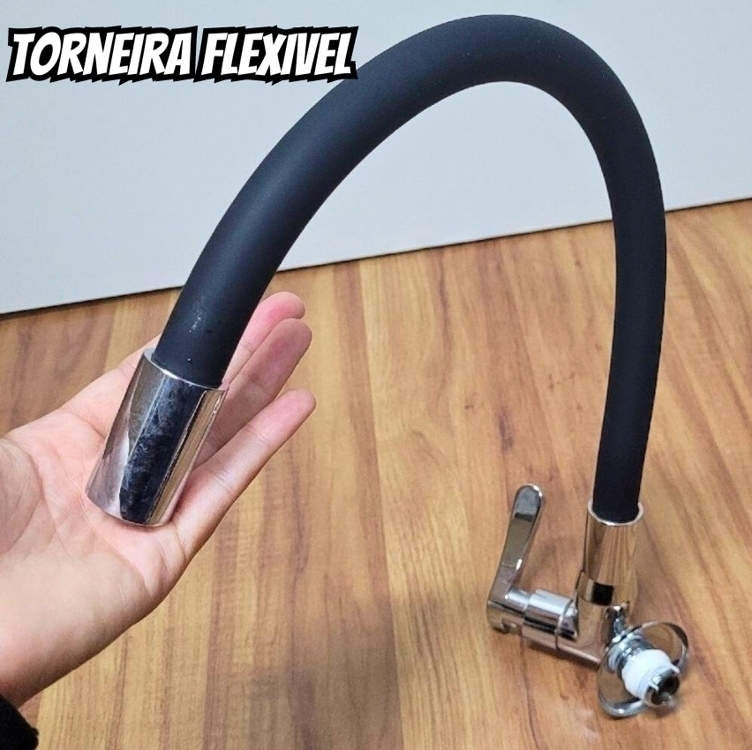 Torneira flexivel para cozinha pia bancada e mesa via flix Fc-02 preto Torneira flexivel para cozinha pia bancada e mesa via flix Fc-02 preto