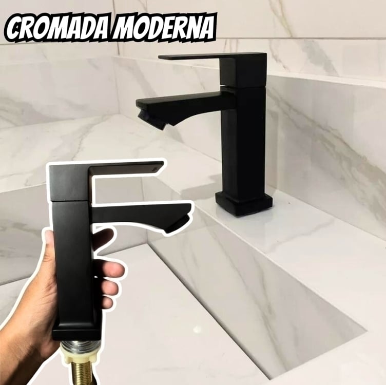 Torneira Zrz Luxo Moderno Lavabo Banheiros Luxo Curta Preto Acabamento Fosco Torneira Zrz Luxo Moderno Lavabo Banheiros Luxo Curta Preto Acabamento Fosco