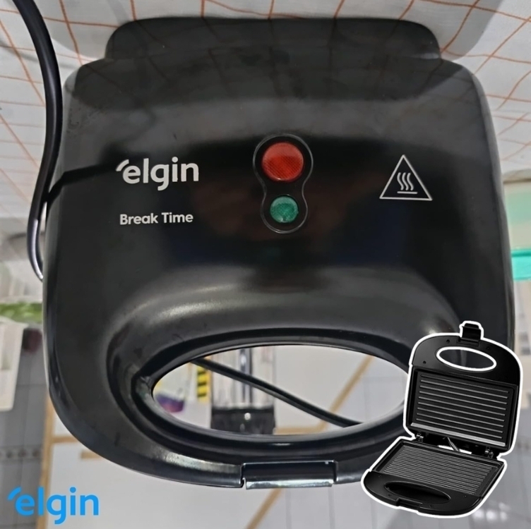 Sanduicheira Grill Break Time Antiaderente 800W Elgin 110V com Duplo Aquecimento Sanduicheira Grill Break Time Antiaderente 800W Elgin 110V com Duplo Aquecimento