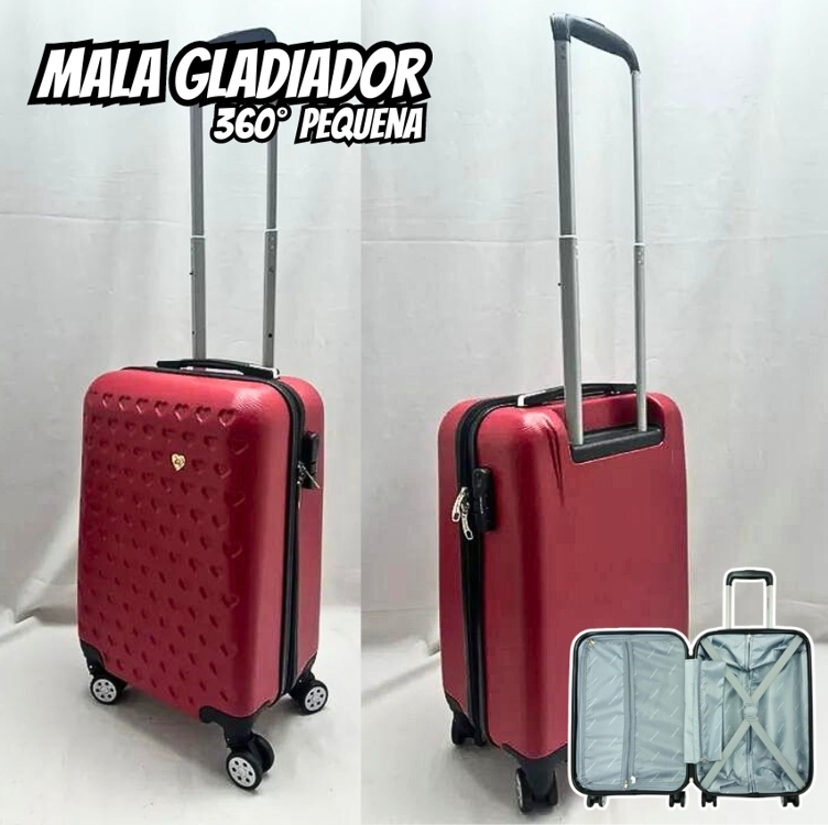 Mala de Bordo 10 kg em ABS com Cadeado Rodas 360º Gladiador C1MB Vermelho Mala de Bordo 10 kg em ABS com Cadeado Rodas 360º Gladiador C1MB Vermelho