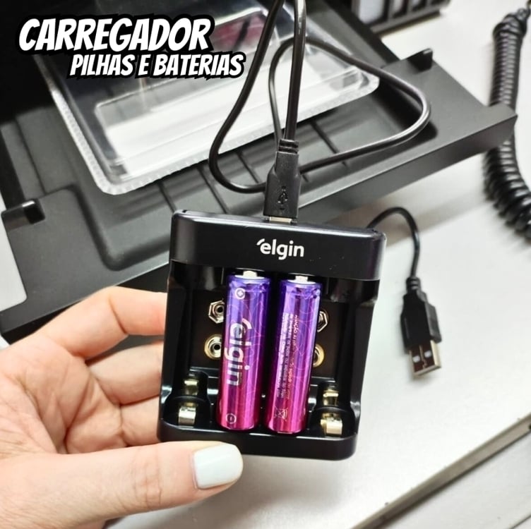Carregador de Pilhas e Baterias USB com 2 Pilhas AA 1500mAh recarregáveis Carregador de Pilhas e Baterias USB com 2 Pilhas AA 1500mAh recarregáveis