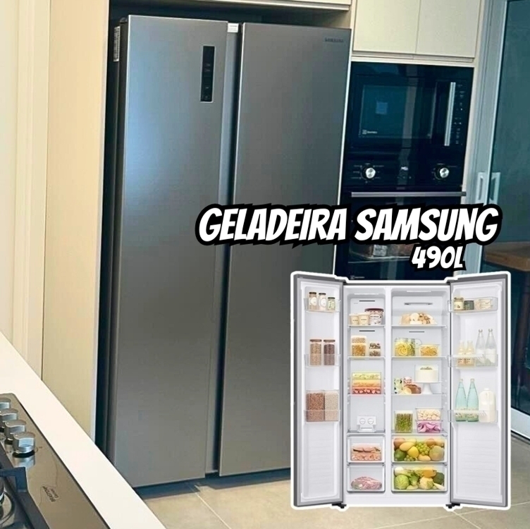 Geladeira Samsung Side By Side RS52 com All Around Cooling™ 490L Inox Look Geladeira Samsung Side By Side RS52 com All Around Cooling™ 490L Inox Look