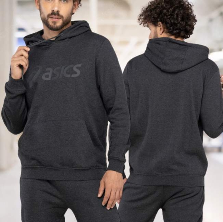 Blusa de Moletom Masculina ASICS com Capuz Canguru Fechado Fleece Blusa de Moletom Masculina ASICS com Capuz Canguru Fechado Fleece