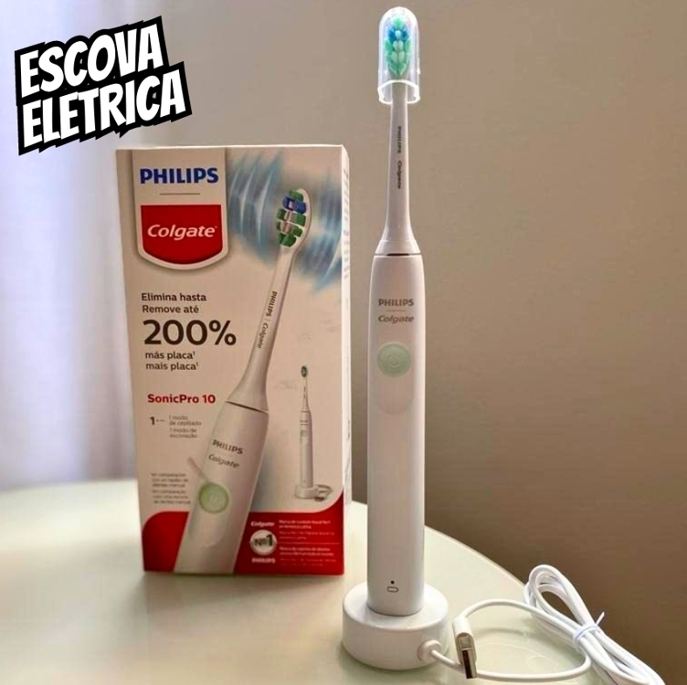 Colgate Escova De Dente Elétrica Philips Sonicpro 10 | Recarregável E Bivolt Colgate Escova De Dente Elétrica Philips Sonicpro 10 | Recarregável E Bivolt