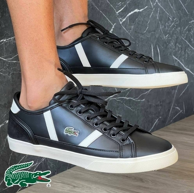 Tênis Couro Lacoste Sideline Pro Masculino Tênis Couro Lacoste Sideline Pro Masculino