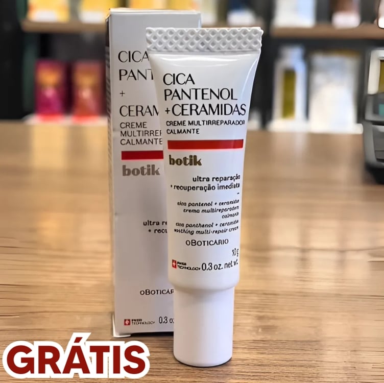 GRÁTIS - Boticário Novo Botik Cica Pantenol + Ceramidas GRÁTIS - Boticário Novo Botik Cica Pantenol + Ceramidas