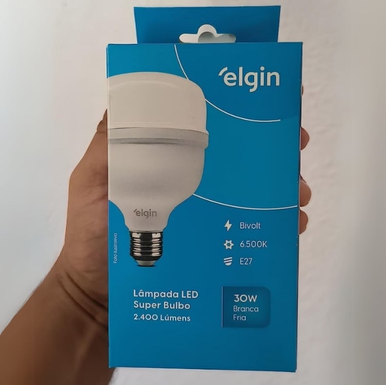 Lâmpada LED 20w Super Bulbo 6500k Elgin Bivolt Luz Branca Fria Lâmpada LED 20w Super Bulbo 6500k Elgin Bivolt Luz Branca Fria