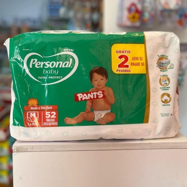Personal Fralda Baby Total Protect Pants Média, 52 Unidades Personal Fralda Baby Total Protect Pants Média, 52 Unidades
