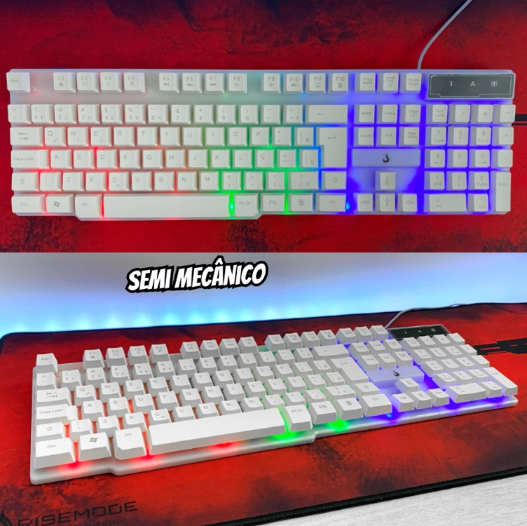 Teclado Gamer Semi Mecânico Rise Mode G1 Full, USB, Branco - RM-TG-01-FW Teclado Gamer Semi Mecânico Rise Mode G1 Full, USB, Branco - RM-TG-01-FW