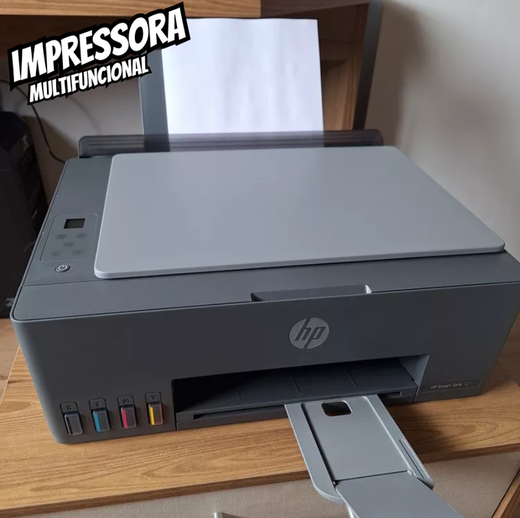 Impressora Multifuncional HP Smart Tank 521 Preto USB 2.0 100-220V Impressora Multifuncional HP Smart Tank 521 Preto USB 2.0 100-220V