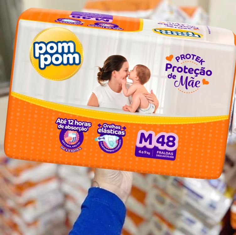Pom Pom Fralda Protek Proteção De Mãe Mega M 48 Unidades Pom Pom Fralda Protek Proteção De Mãe Mega M 48 Unidades