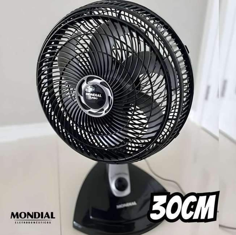 Ventilador de Mesa 30cm Turbo Mondial Preto/Prata 60W 6 Pás VT-30-NB Ventilador de Mesa 30cm Turbo Mondial Preto/Prata 60W 6 Pás VT-30-NB