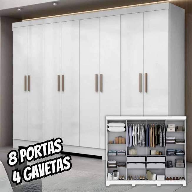 Guarda Roupa Casal 8 Portas 4 Gavetas Paris Maxel Móveis Guarda Roupa Casal 8 Portas 4 Gavetas Paris Maxel Móveis