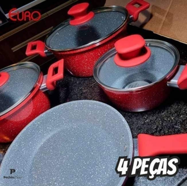 4 Panelas Para Indução Antiaderente Colorstone Volcano Euro 4 Panelas Para Indução Antiaderente Colorstone Volcano Euro