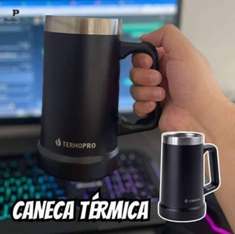 Termopro Caneca Térmica Para Cerveja 709ml Preto Termopro Caneca Térmica Para Cerveja 709ml Preto