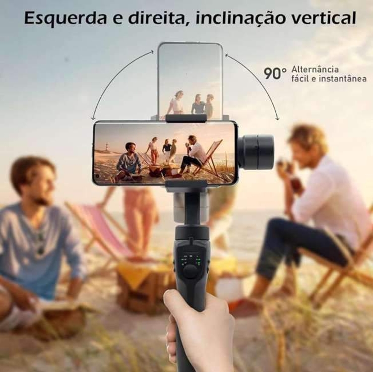 Gimbal Estabilizador Portátil de 3 Eixos com Tripé de Aderência para Celular, Smartphone Gimbal Estabilizador Portátil de 3 Eixos com Tripé de Aderência para Celular, Smartphone