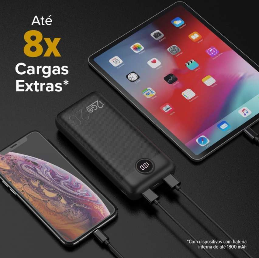 Carregador Portátil (power Bank) Ultra Rápido 20000mah Power Delivery 20w 2 Saídas Usb + 1 Saída/entrada Usb-c Preto I2go - I2go Pro Carregador Portátil (power Bank) Ultra Rápido 20000mah Power Delivery 20w 2 Saídas Usb + 1 Saída/entrada Usb-c Preto I2go - I2go Pro