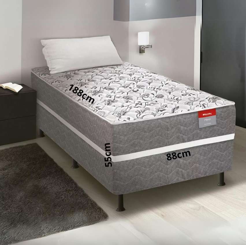 Cama Box Solteiro Reconflex Conjugada Fenix - 55x88x188cm Cama Box Solteiro Reconflex Conjugada Fenix - 55x88x188cm