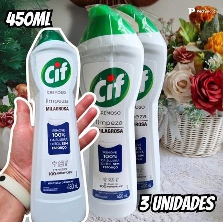 Higienizador Cremoso Cif Original 450ml - 3 Unidades Higienizador Cremoso Cif Original 450ml - 3 Unidades