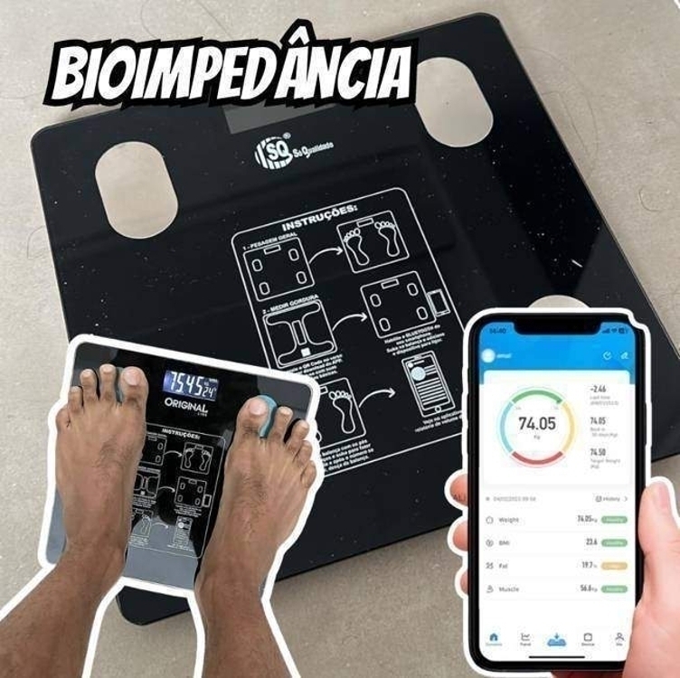 Balança Digital Bioimpedância Corporal Vidro 140kg Bluetooth Balança Digital Bioimpedância Corporal Vidro 140kg Bluetooth