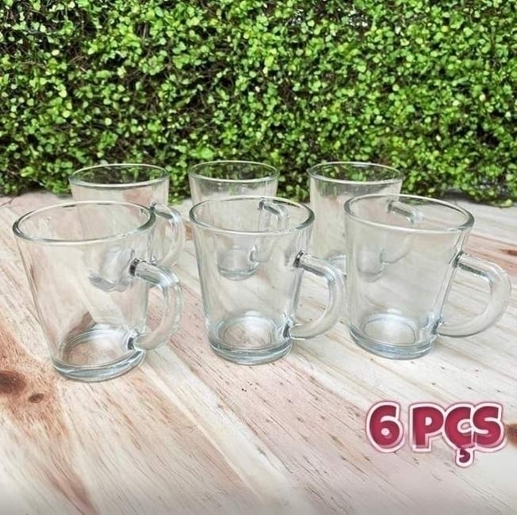 Jogo de Canecas de Café de Vidro 70ml Hauskraft - Lisa 6 Peças Jogo de Canecas de Café de Vidro 70ml Hauskraft - Lisa 6 Peças