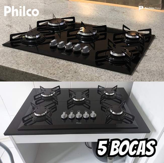 Cooktop Philco Cook Chef 5 Cor Preto 110v/220v Cooktop Philco Cook Chef 5 Cor Preto 110v/220v