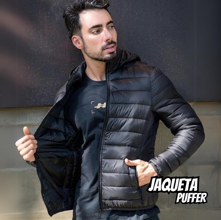 Jaqueta Broken Rules Puffer Capuz Masculina Jaqueta Broken Rules Puffer Capuz Masculina