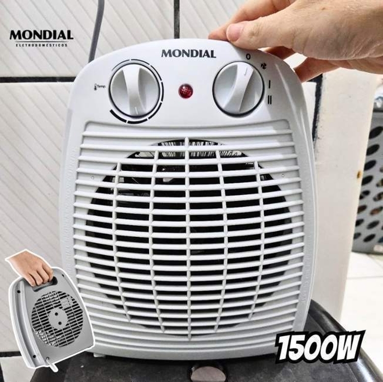 Aquecedor De Ar Mondial, 110v, Cinza, 1500w - A-08 Aquecedor De Ar Mondial, 110v, Cinza, 1500w - A-08