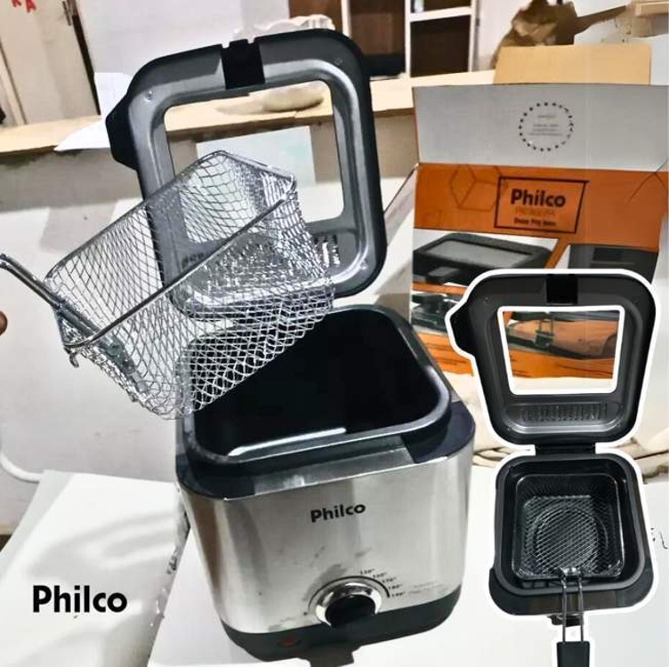 Fritadeira Elétrica Deep Fry 900w Inox 1,8l Philco 110v Fritadeira Elétrica Deep Fry 900w Inox 1,8l Philco 110v