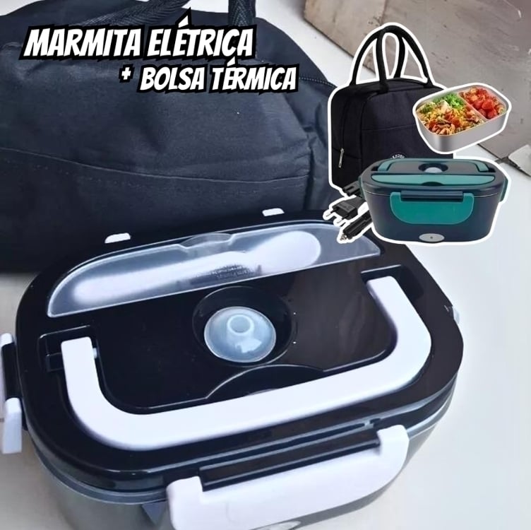 Marmita Elétrica Bivolt C/bolsa Termica Casa Caminhão Carro Marmita Elétrica Bivolt C/bolsa Termica Casa Caminhão Carro