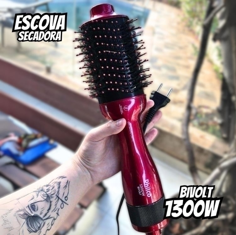 Escova Secadora Philco Soft PEC13 Beauty 1300W Cherry - Bivolt Escova Secadora Philco Soft PEC13 Beauty 1300W Cherry - Bivolt