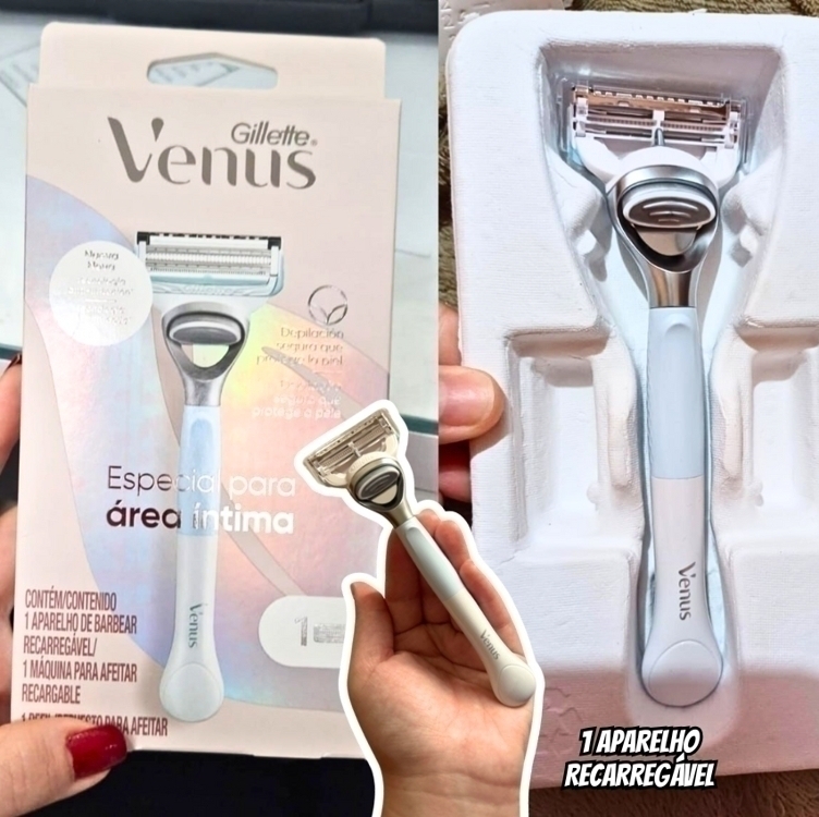 Gillette Venus Especial Para Área Íntima Aparelho de Depilação Recarregável com Barra Anti-irritação, Depilação Femenina íntima Gillette Venus Especial Para Área Íntima Aparelho de Depilação Recarregável com Barra Anti-irritação, Depilação Femenina íntima
