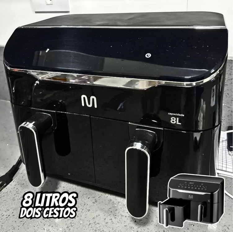 Fritadeira Elétrica Air Fryer 8L 2 Gavetas 127V 1800W Preto Multi - GO219 Fritadeira Elétrica Air Fryer 8L 2 Gavetas 127V 1800W Preto Multi - GO219