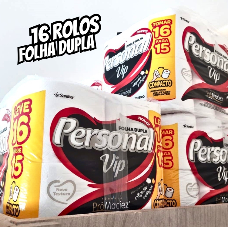 Personal Papel Higiênico Vip Folha Dupla, 16 Unidades Branco (Embalagem Pode Variar) Personal Papel Higiênico Vip Folha Dupla, 16 Unidades Branco (Embalagem Pode Variar)