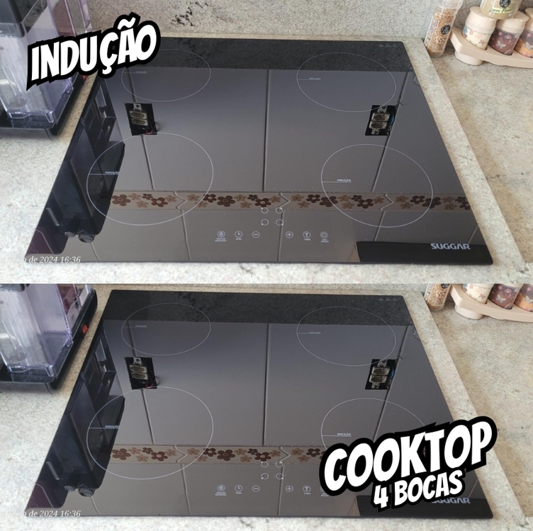 Cooktop 4 Bocas Indução Suggar Vitrocerâmico - Touch Preto Fg0422vc Cooktop 4 Bocas Indução Suggar Vitrocerâmico - Touch Preto Fg0422vc
