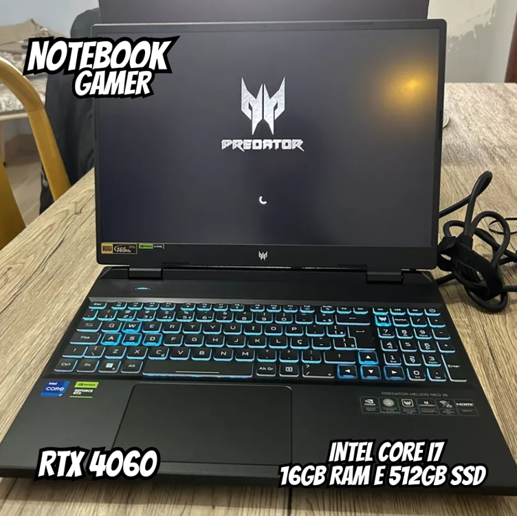 Notebook Acer Predator Gamer Phn16-71-72w6 I7-13650hx 16gb 512gb Ssd Rtx 4060 Windows 11 Home Tela 16 Wuxga Notebook Acer Predator Gamer Phn16-71-72w6 I7-13650hx 16gb 512gb Ssd Rtx 4060 Windows 11 Home Tela 16 Wuxga