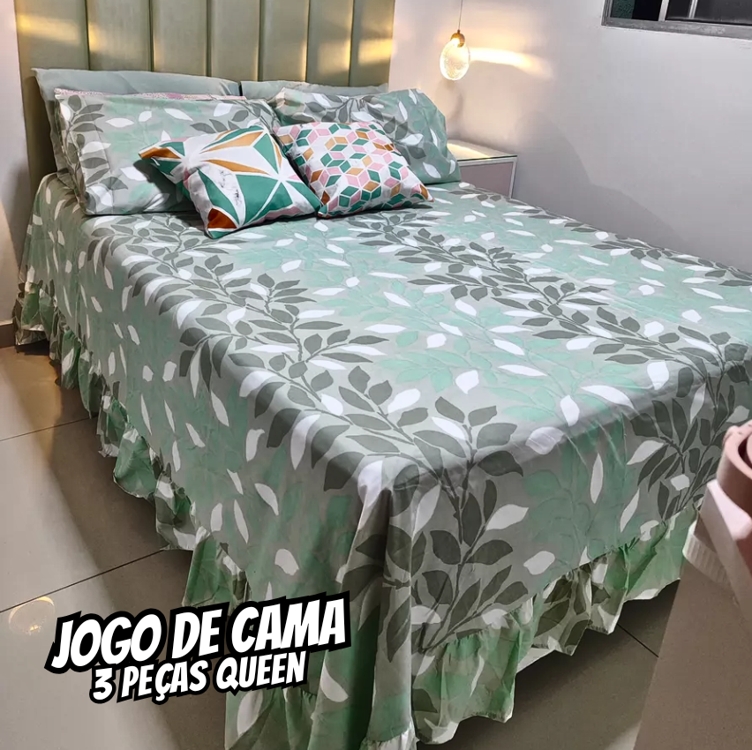 Colcha Premium Queen 3 Peças Percal 400 Fios Toque Macio Colcha Premium Queen 3 Peças Percal 400 Fios Toque Macio