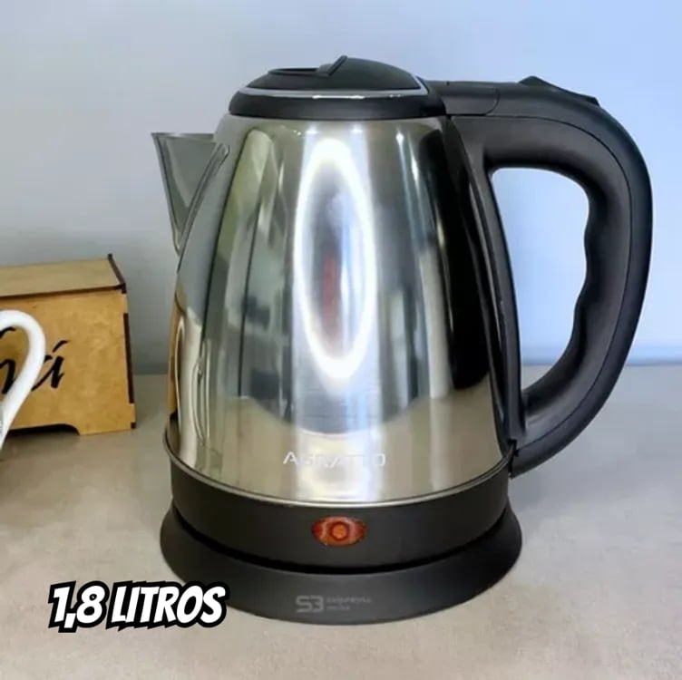 Chaleira Elétrica Agratto 1,8l Ce-01 Pratic Inox Preta 127v Chaleira Elétrica Agratto 1,8l Ce-01 Pratic Inox Preta 127v