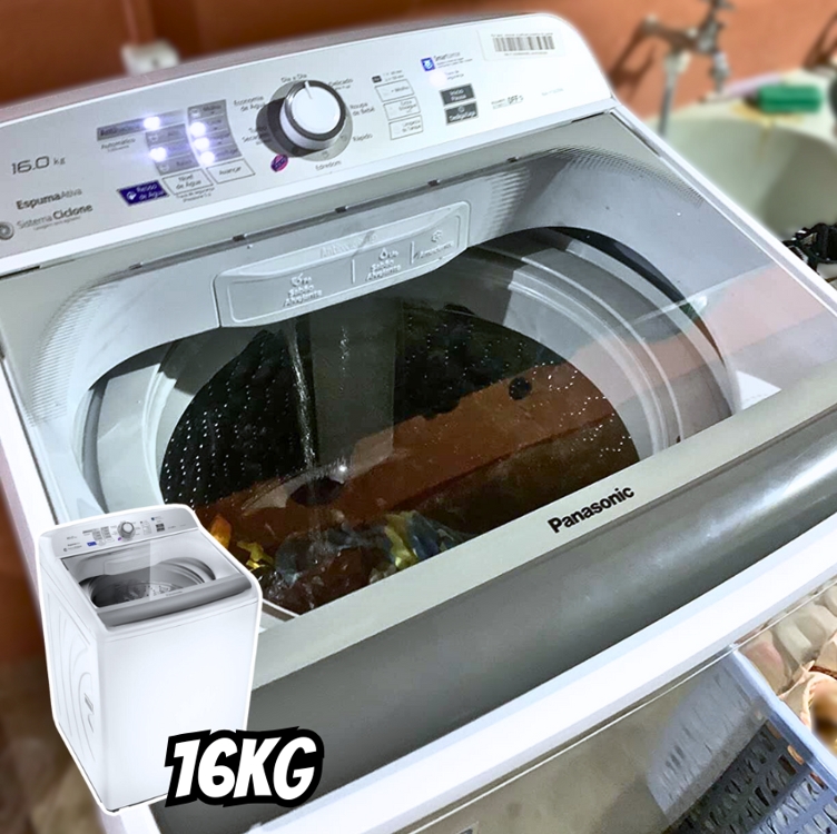 Máquina De Lavar Panasonic 16kg Branco NA-F160B6WA 110V Máquina De Lavar Panasonic 16kg Branco NA-F160B6WA 110V