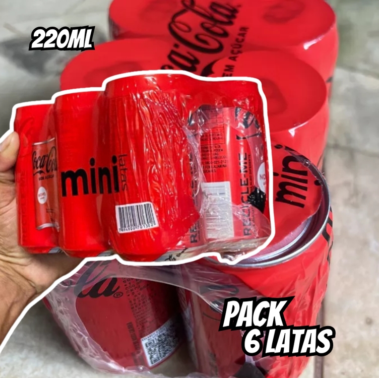 Pack de Coca-Cola sem açucar Lata 220mL 6 unidades Pack de Coca-Cola sem açucar Lata 220mL 6 unidades