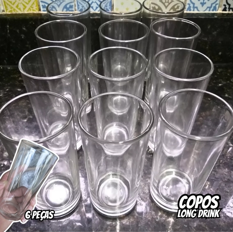 Jogo de Copos de Vidro Long Drink para Água e Suco 255ml 6pcs Ruvolo Jogo de Copos de Vidro Long Drink para Água e Suco 255ml 6pcs Ruvolo